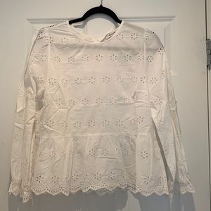 Madewell white eyelet top